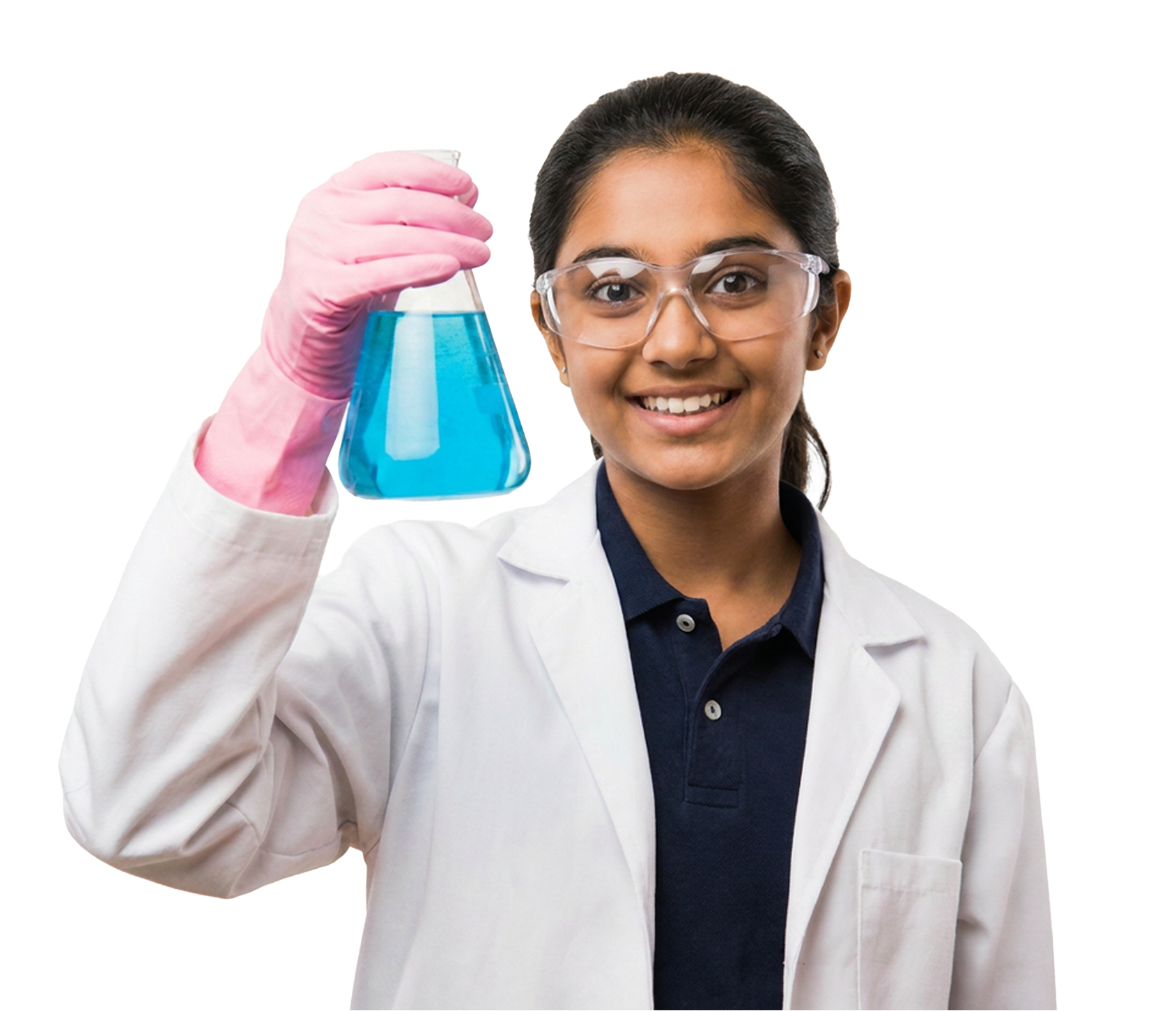 Student performing science experiment